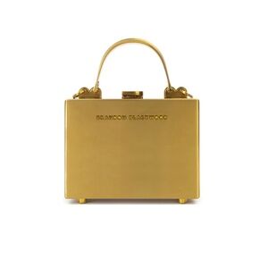 LIMITED-EDITION Brandon Blackwood Mini Kendrick Trunk in Gold Stainless Steel